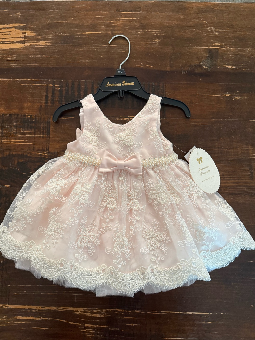 Baby Girl Formal Pink Lace Pageant Dress/ Easter Dress/ Flower Girl Dress